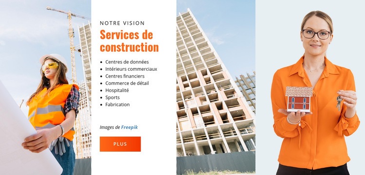 Services de construction Modèles de constructeur de sites Web
