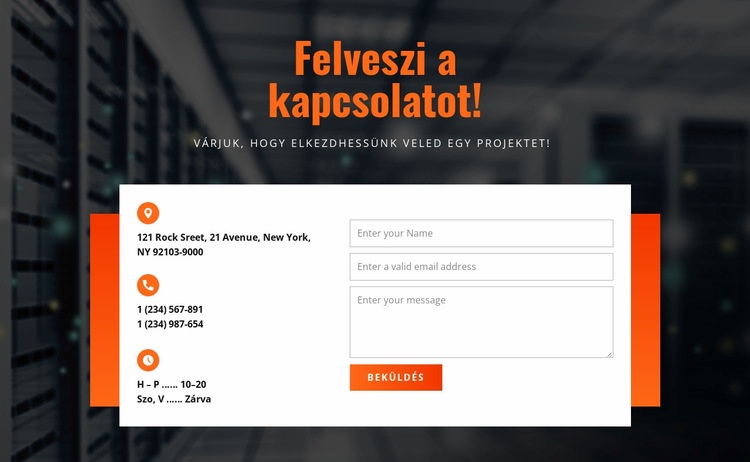 Felveszi a kapcsolatot HTML Sablon