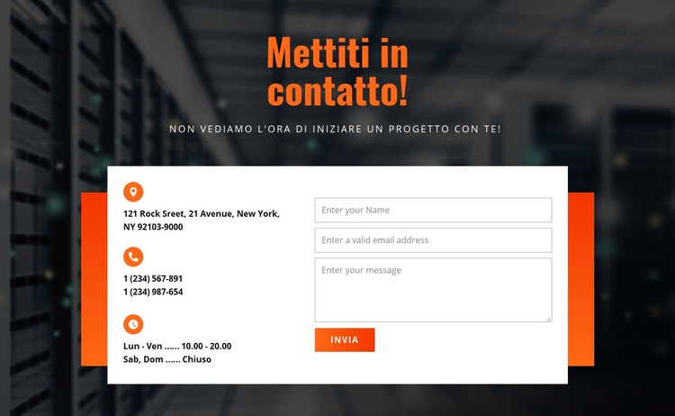 Mettiti in contatto Modelli di Website Builder