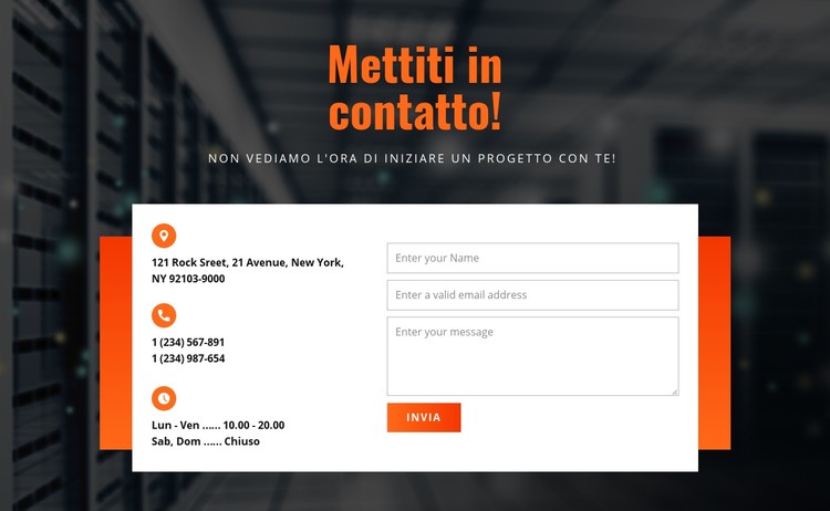 Mettiti in contatto Modello CSS