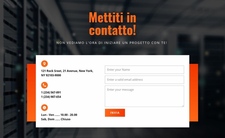 Mettiti in contatto Un modello di pagina