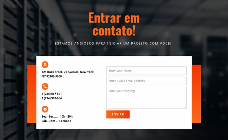 Entrar em contato Design do site