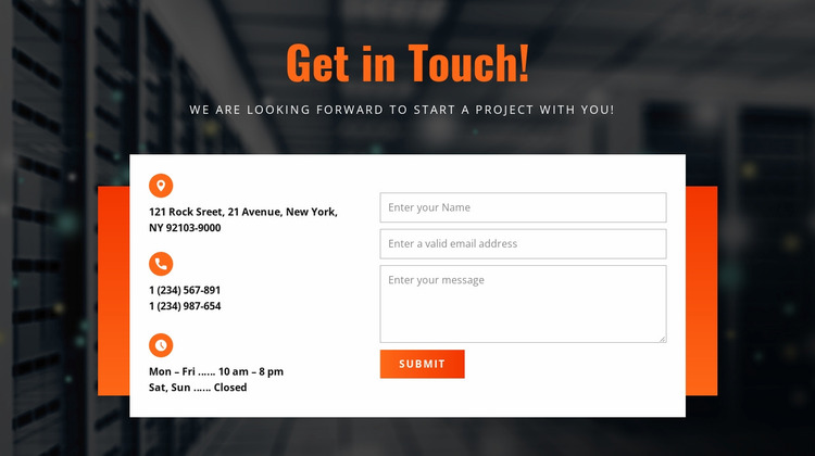 Get in Touch Website Mockup