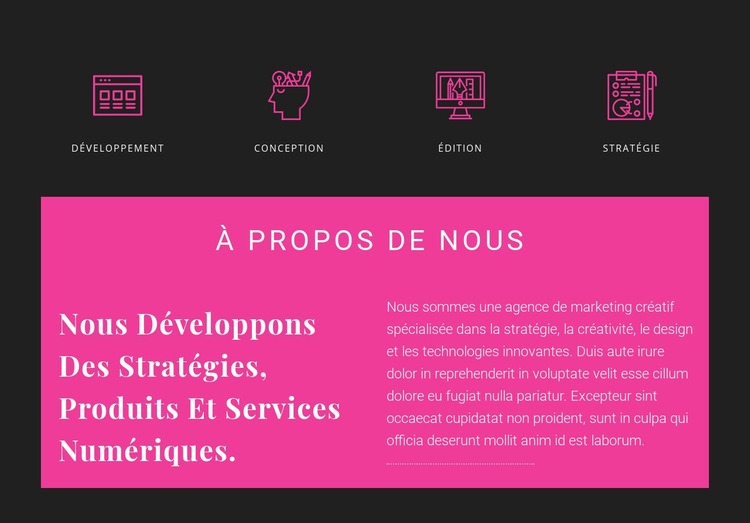 À propos de Creative Studio Modèle d'une page