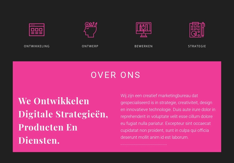 Over Creative Studio Website Builder-sjablonen