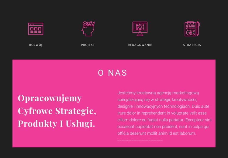 O Creative Studio Makieta strony internetowej