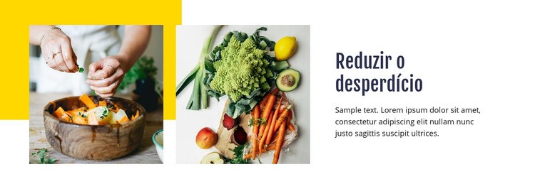 Reduzir o desperdício Landing Page