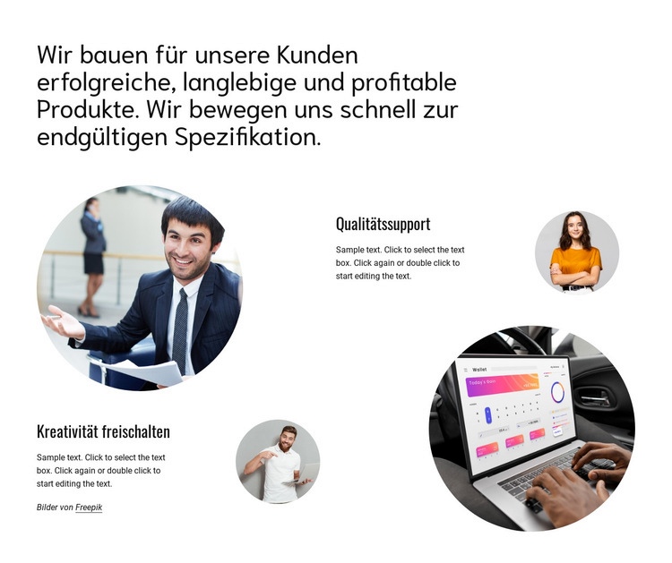 Wir bauen erfolgreiche Produkte HTML5-Vorlage