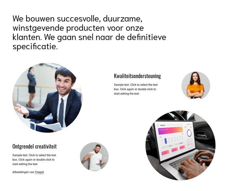 Wij bouwen succesvolle producten Html Website Builder