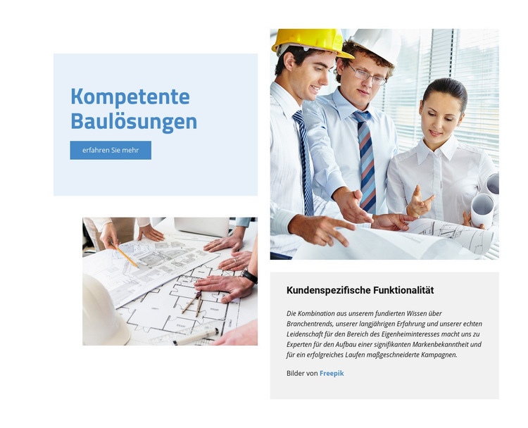 Kompetente Baulösungen Landing Page