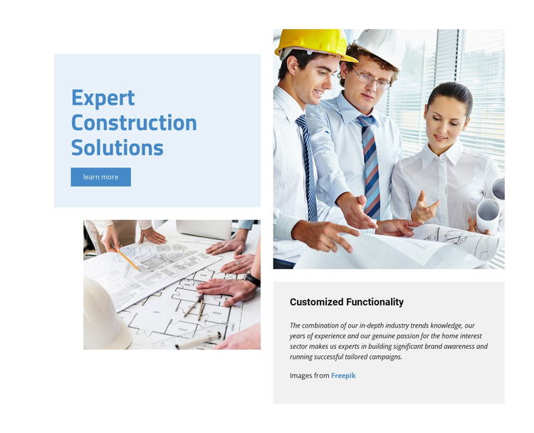 Expert Construction Solutions One Page Template