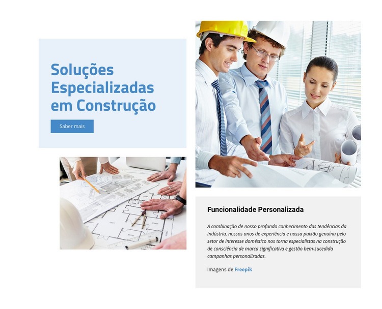 Soluções Especializadas em Construção Modelos de construtor de sites