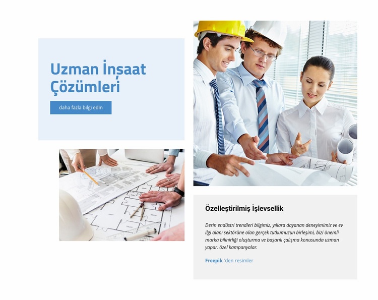 Uzman İnşaat Çözümleri Şablon