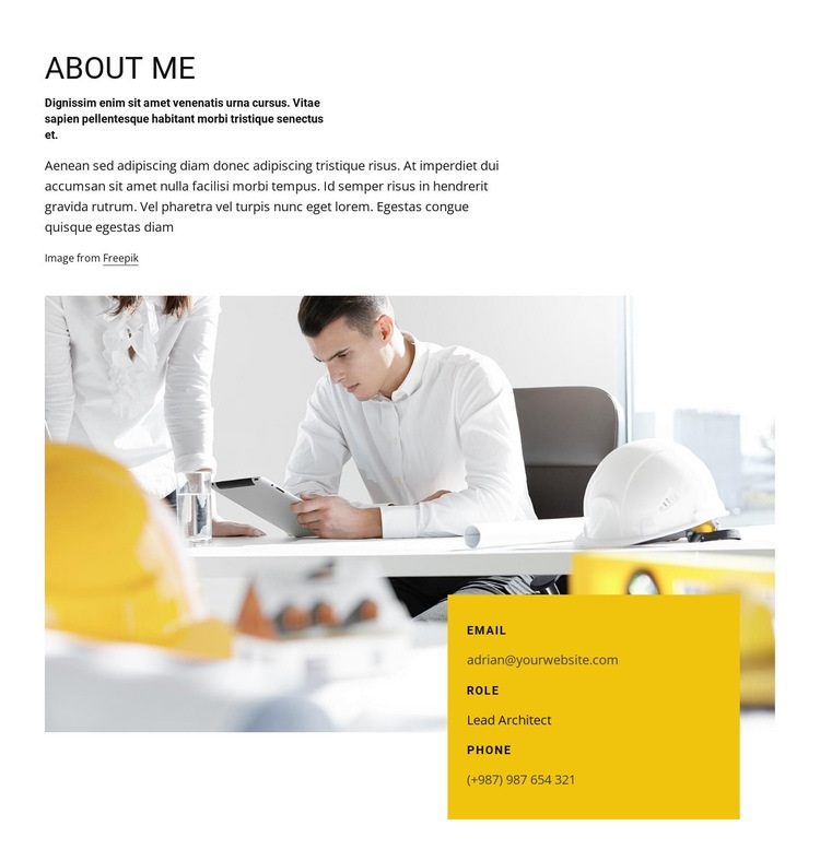 Profil práce architekta Html Website Builder