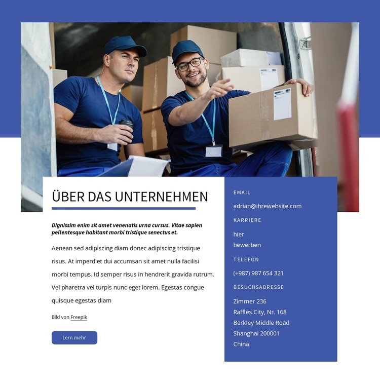 Das größte Transport- und Logistikunternehmen in Kanada CSS-Vorlage