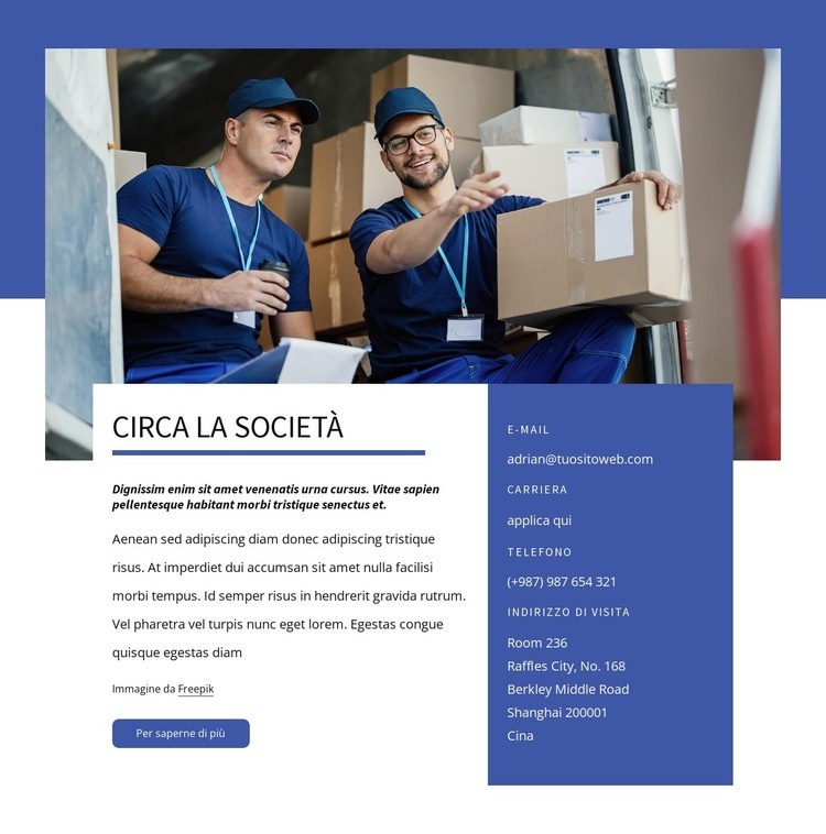 La più grande azienda di trasporti e logistica del Canada Mockup del sito web