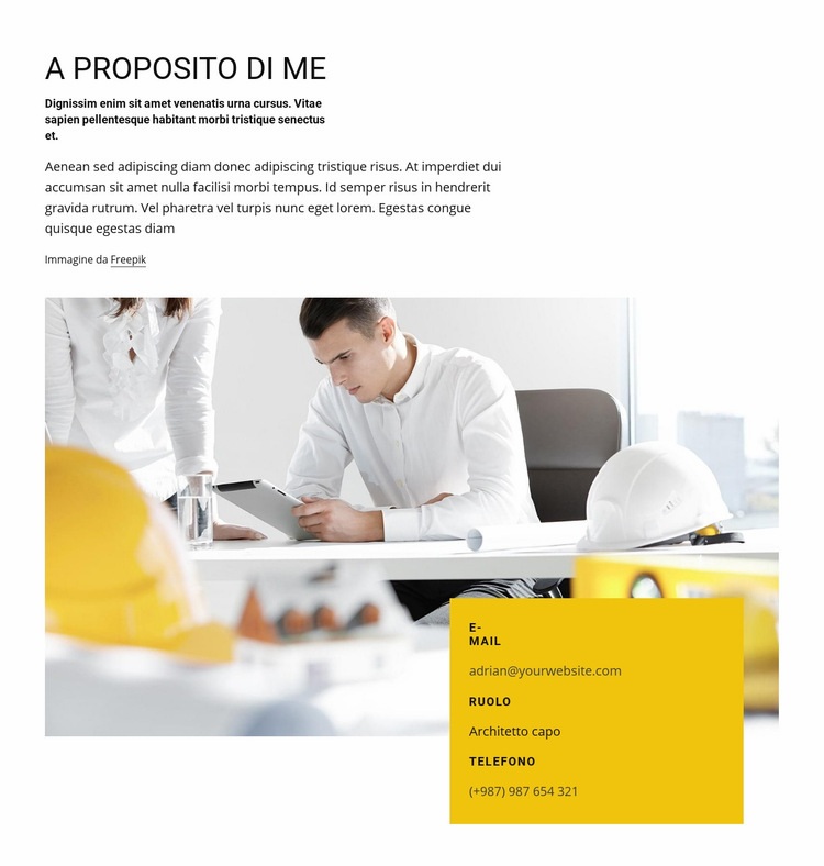 Profilo professionale dell'architetto Modello HTML5
