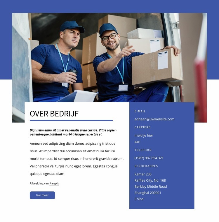 Het grootste transport- en logistiekbedrijf in Canada Website mockup