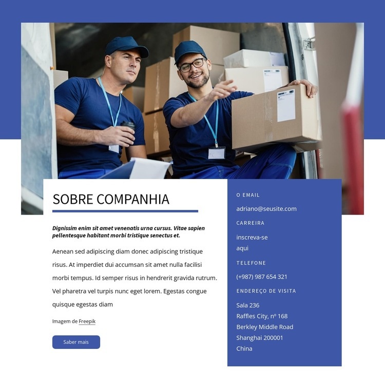 A maior empresa de transporte e logística do Canadá Design do site