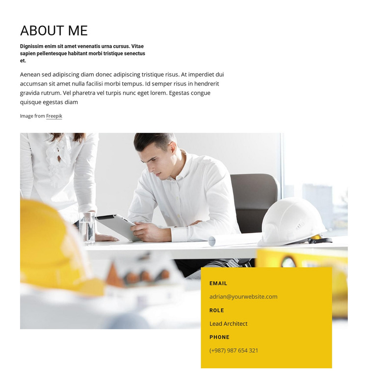 Architect job profile WordPress Theme