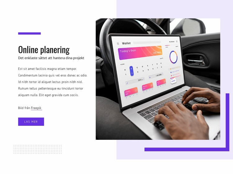 Online planeringsapplikation WordPress -tema