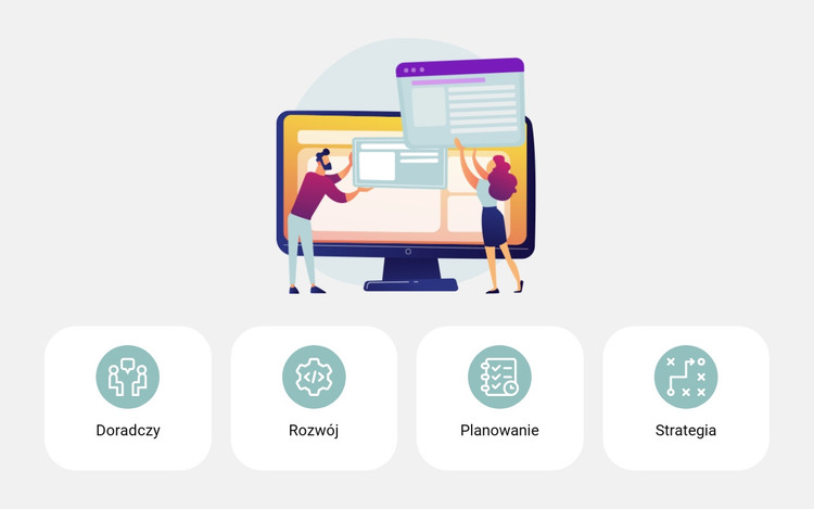Ilustracje i korzyści Szablon HTML