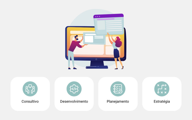 Ilustrações e benefícios Modelo HTML
