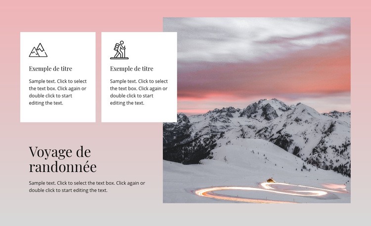 Voyages de randonnée Créateur de site Web HTML