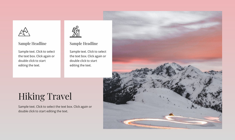 Hiking travel tours Website Design