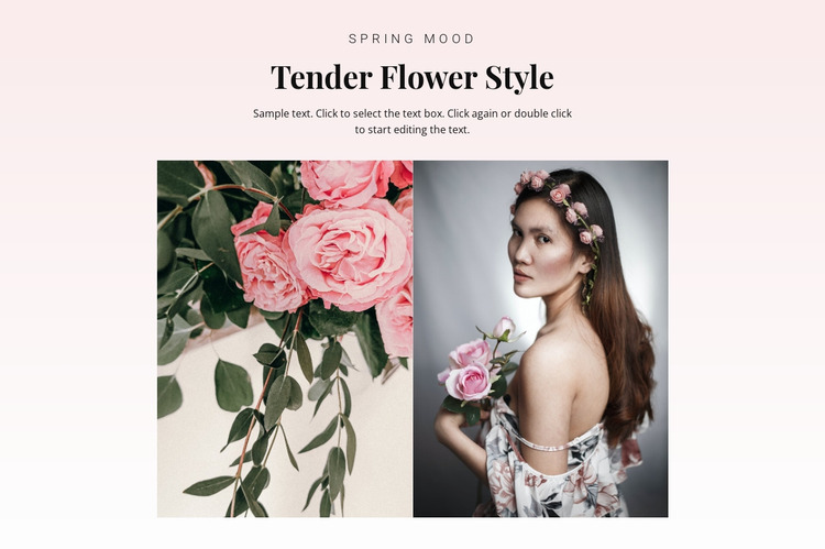 Tender flower style Website Mockup