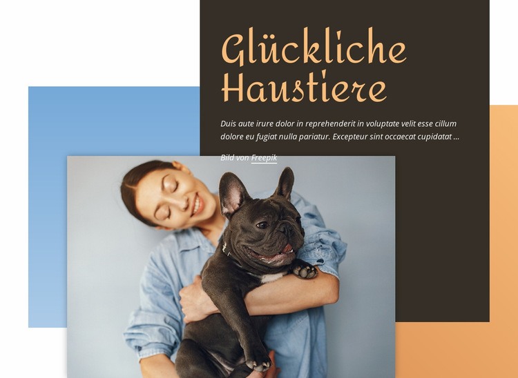 Glückliche Haustiere Landing Page