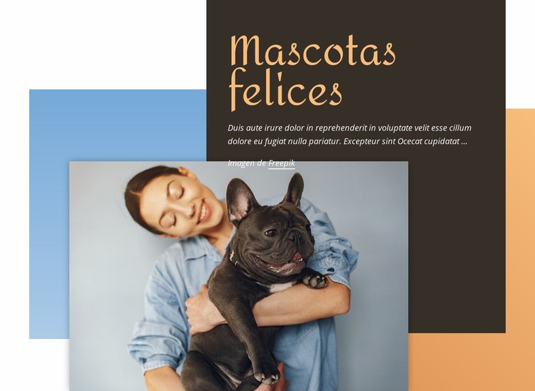 Mascotas felices Página de destino