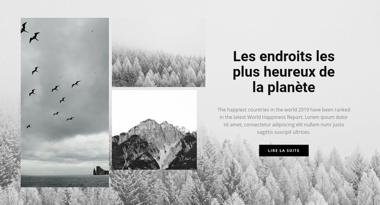 Les endroits les plus heureux Page de destination