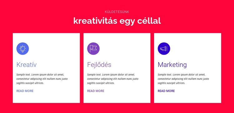 Kreativitás céllal Weboldal sablon