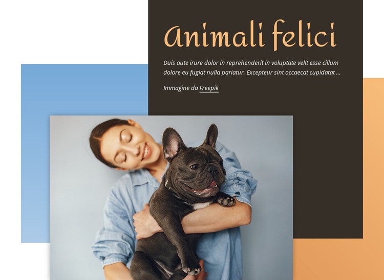 Animali felici Modello di sito Web