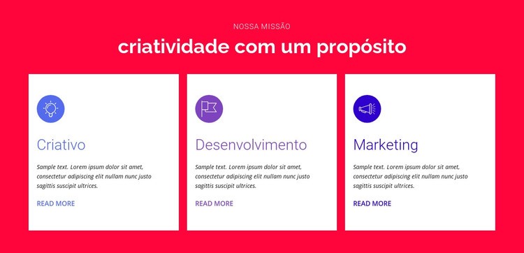 Criatividade com um propósito Modelo HTML5