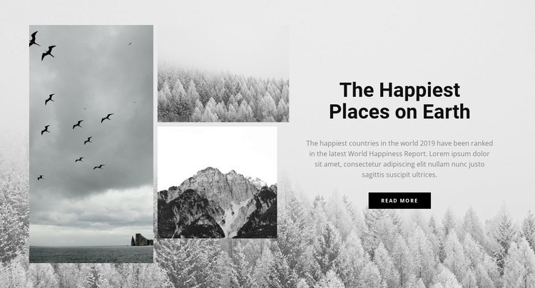De lyckligaste platserna Html webbplatsbyggare