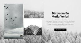 En Mutlu Yerler HTML CSS Web Sitesi Şablonu