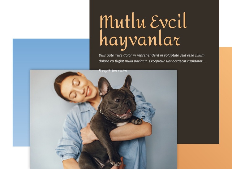 Mutlu Evcil hayvanlar HTML Şablonu
