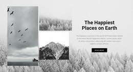 The Happiest Places Website Mockup