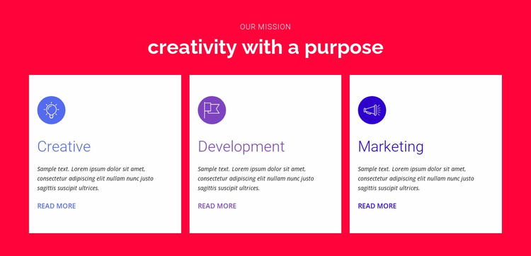 Creativity with a Purpose Landing Page