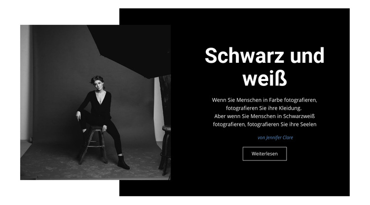 Schwarz-Weiß-Studio Website-Vorlage