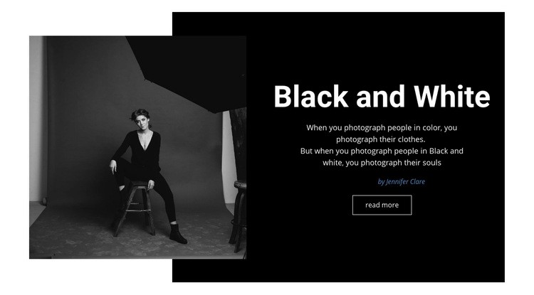 Black and white studio Elementor Template Alternative