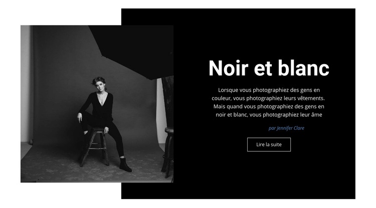 Studio noir et blanc Maquette de site Web