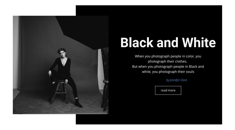 Black and white studio Homepage Design