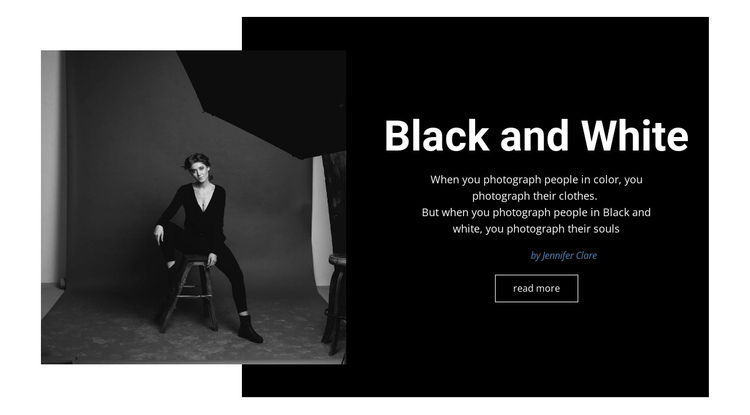 Black and white studio One Page Template