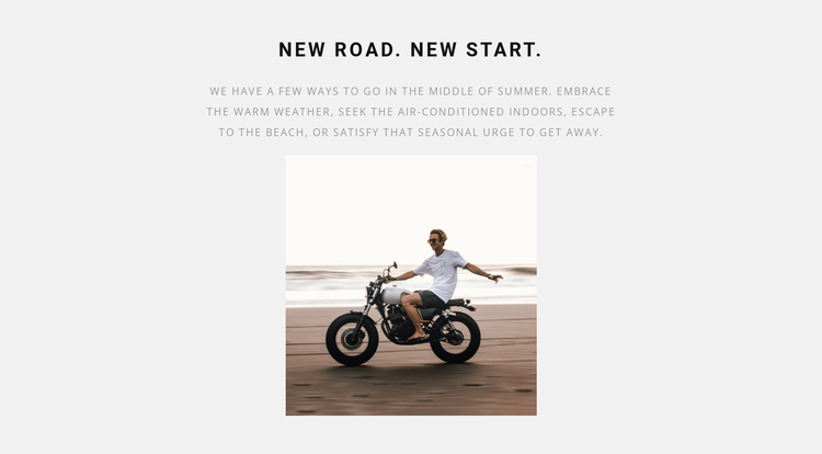 New road new start One Page Template