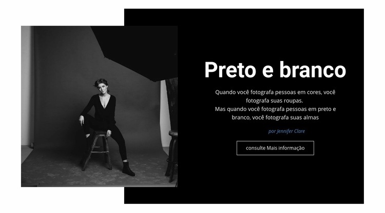 Estúdio preto e branco Construtor de sites HTML