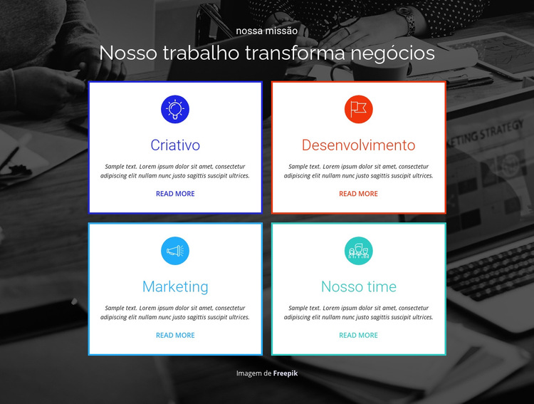 Nosso trabalho transforma seu negócio Modelo de site