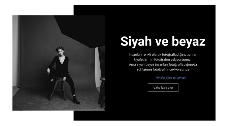 Siyah beyaz stüdyo Web sitesi tasarımı